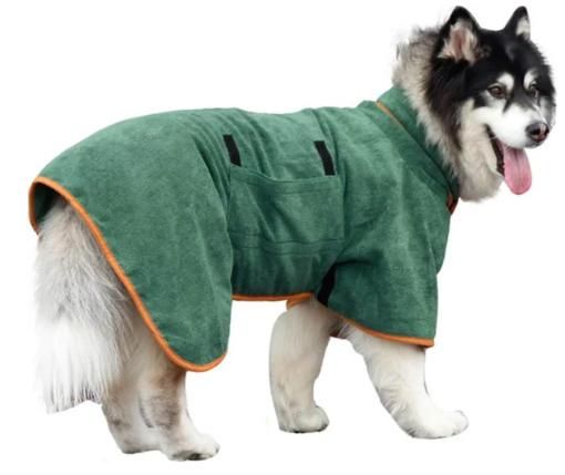 Super Absorbent Microfiber Bathrobe-Towel for Medium and Large Dogs