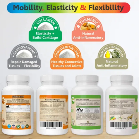 Hip and Joint Supplement with Chondroitin Collagen for Dogs