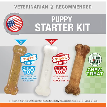 Nylabone Puppy Chew Toy Starter Pack - Dogs up to 25 lbs.