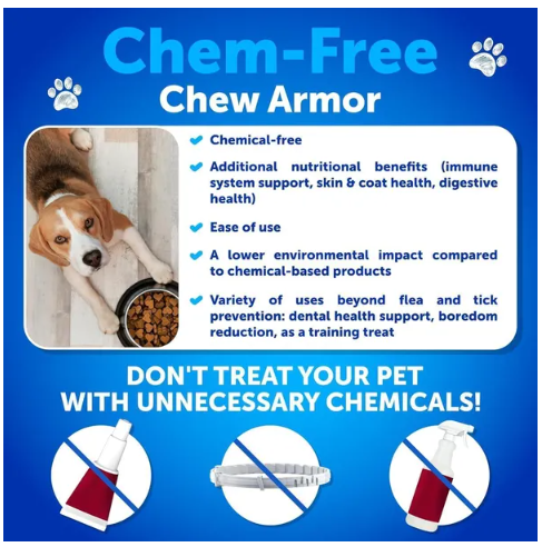 2 Pack Natural Flea and Tick Prevention Chewables for Dogs