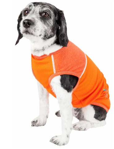 Pet Life - Active 'Aero-Pawlse' Heathered Quick-Dry And 4-Way Stretch Tank Top Shirt for Dogs
