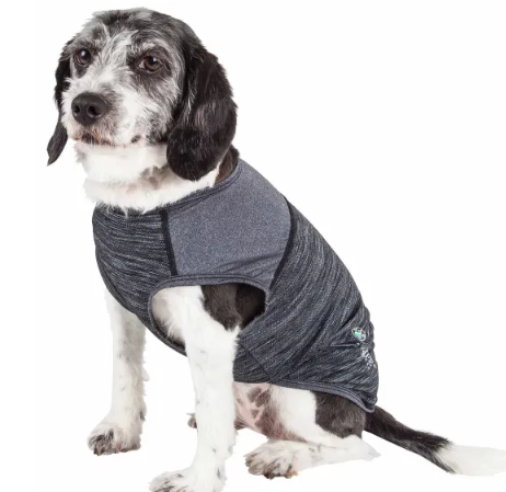 Pet Life - Active 'Aero-Pawlse' Heathered Quick-Dry And 4-Way Stretch Tank Top Shirt for Dogs