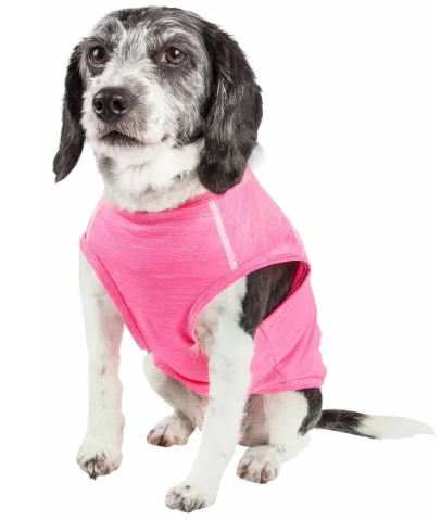 Pet Life - Active 'Aero-Pawlse' Heathered Quick-Dry And 4-Way Stretch Tank Top Shirt for Dogs