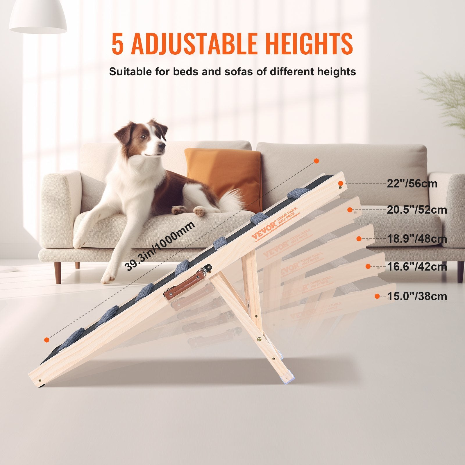 Folding Durable Adjustable Ramp for Dogs